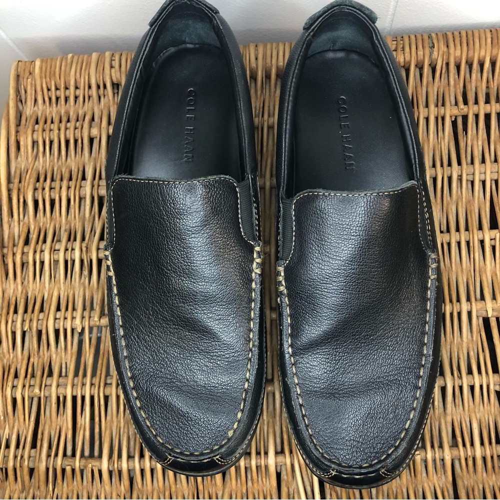 Cole Haan Black Tucker Venetian Slip-On Loafers Size 9W